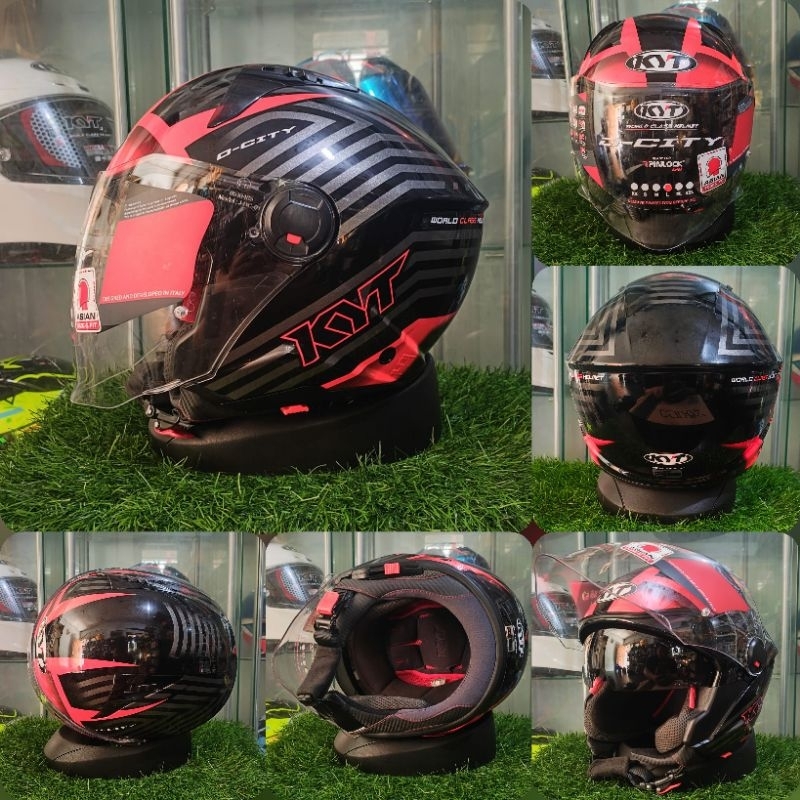 KYT D CITY LUCENT BLACK RED ORIGINAL KYT