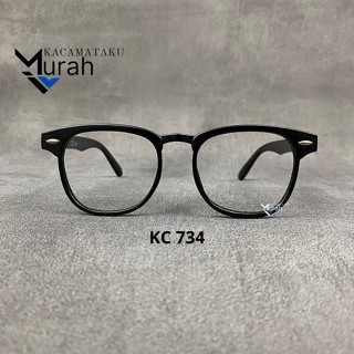 Kacamata Kotak Tebal Korea Frame Pria Hitam Tanpa Lensa