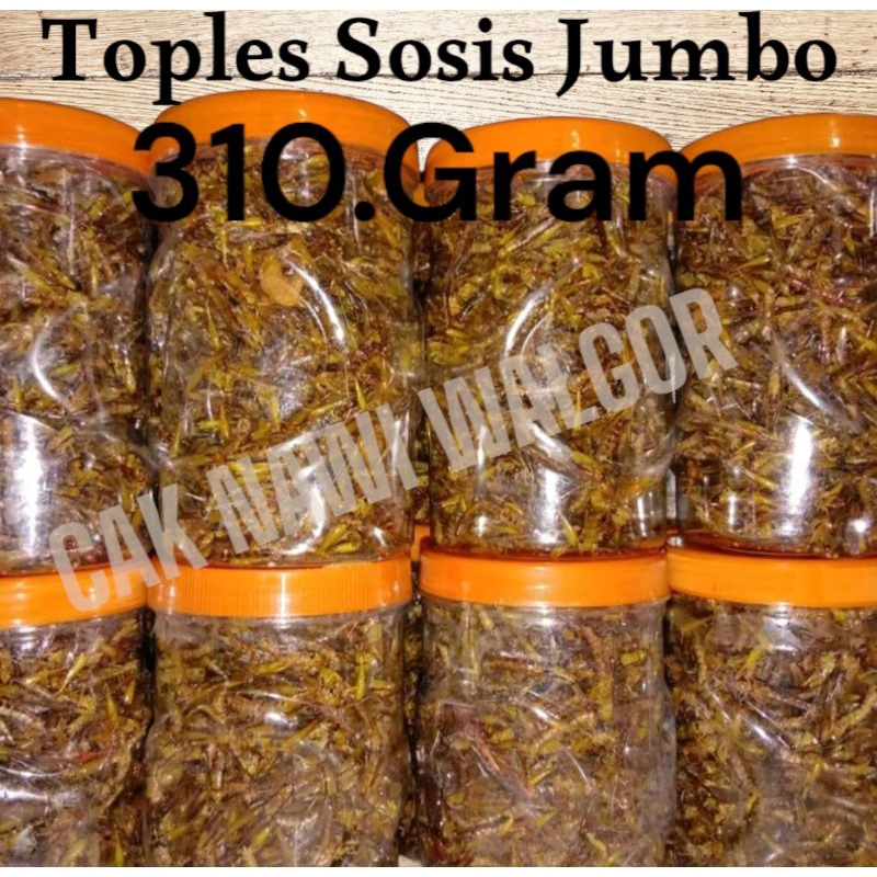 

BELALANG GORENG Termurah (UTES) KEMASAN Toples Sosis Jumbo 310Gram walang padi atau belalang sawah