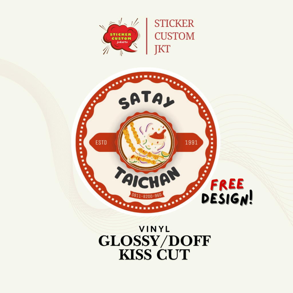 

Stikercustomjkt Cetak Stikel Label Makanan / Label Kemasan / Cutting KISS CUT VINYL