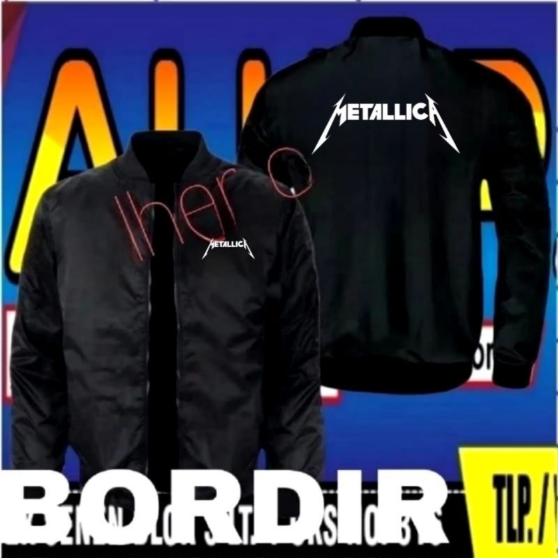 Jaket bordir Metallica jaket Metallica jaket bomber Metallica jaket seragam Metallica jaket anak met
