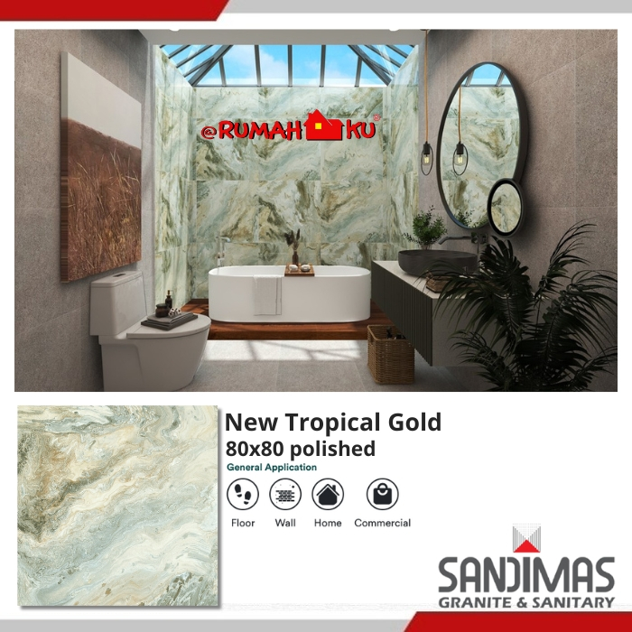 SANDIMAS LANTAI GRANIT NEW TROPICAL GOLD 80X80 1dus isi 3pcs =1,92m2 polished