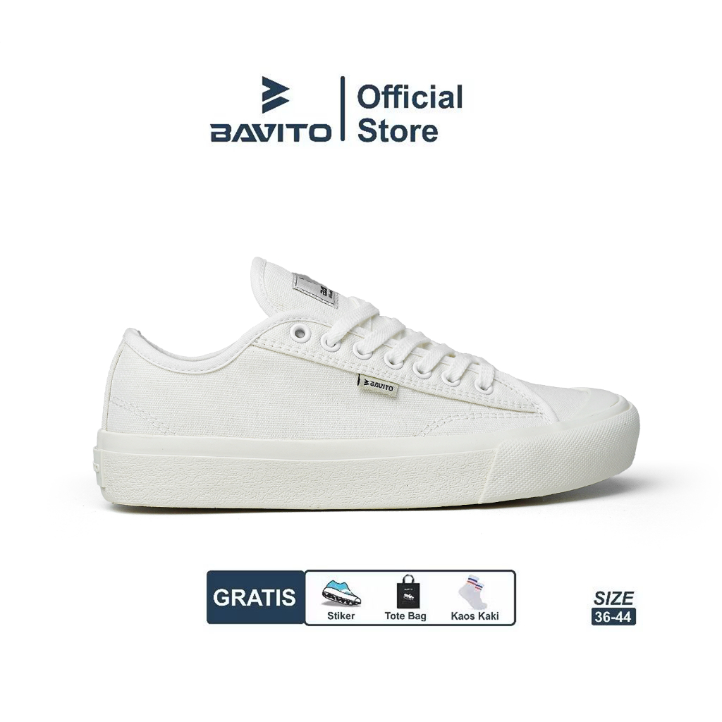 Bavito 36-44 Prastana Low Offwhite - Sepatu Sneakers Casual
