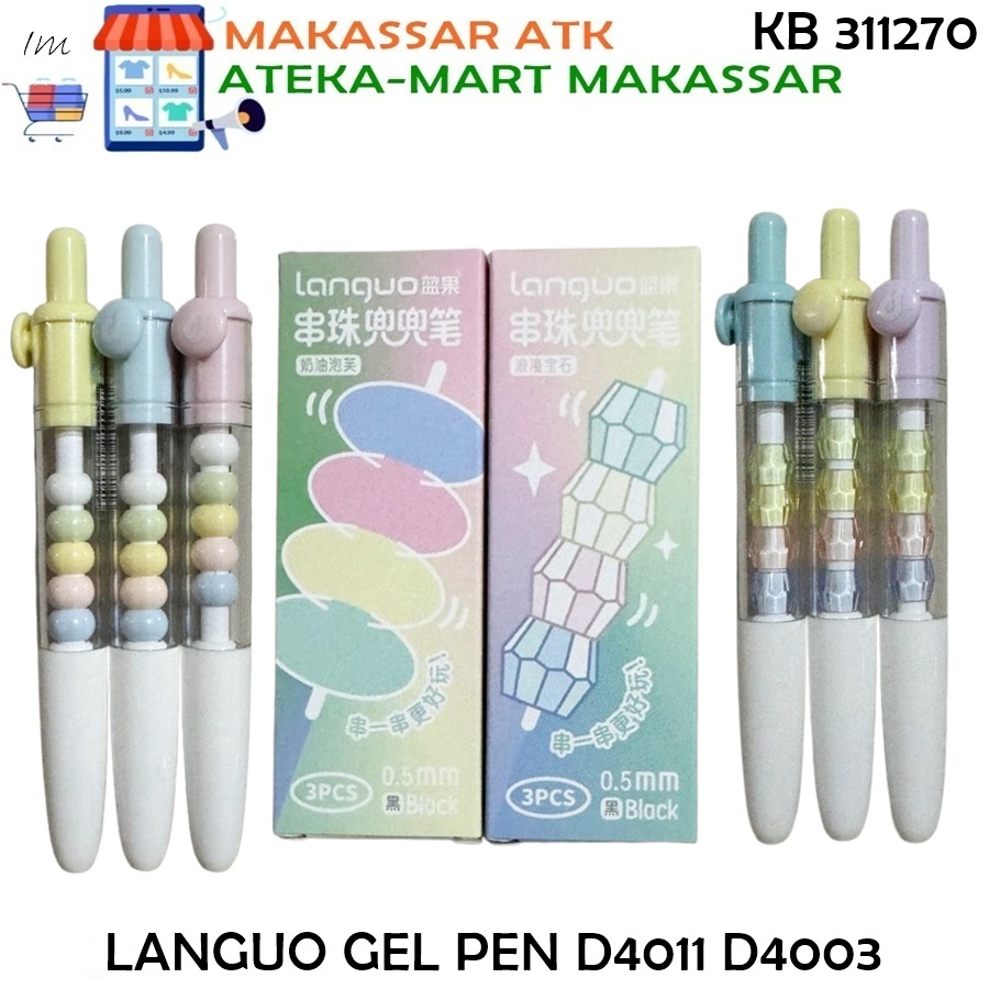

[BOX/3PCS] LANGUO GEL PEN D4011 OVAL D4003 HEXA PEN UNIK LUCU