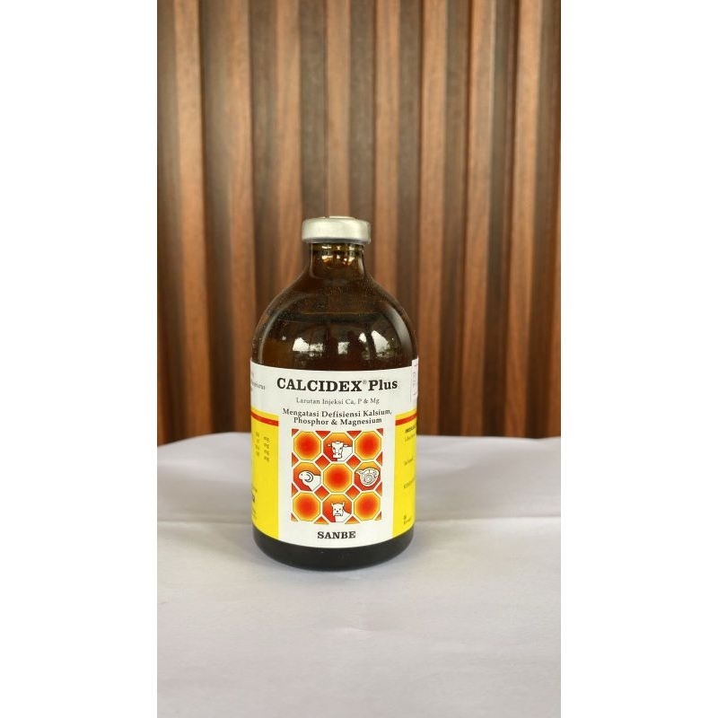 calcidex plus 100ml injeksi suplemen vitamin kalsium hewan ternak sapi kambing kuda anjing kucing pa