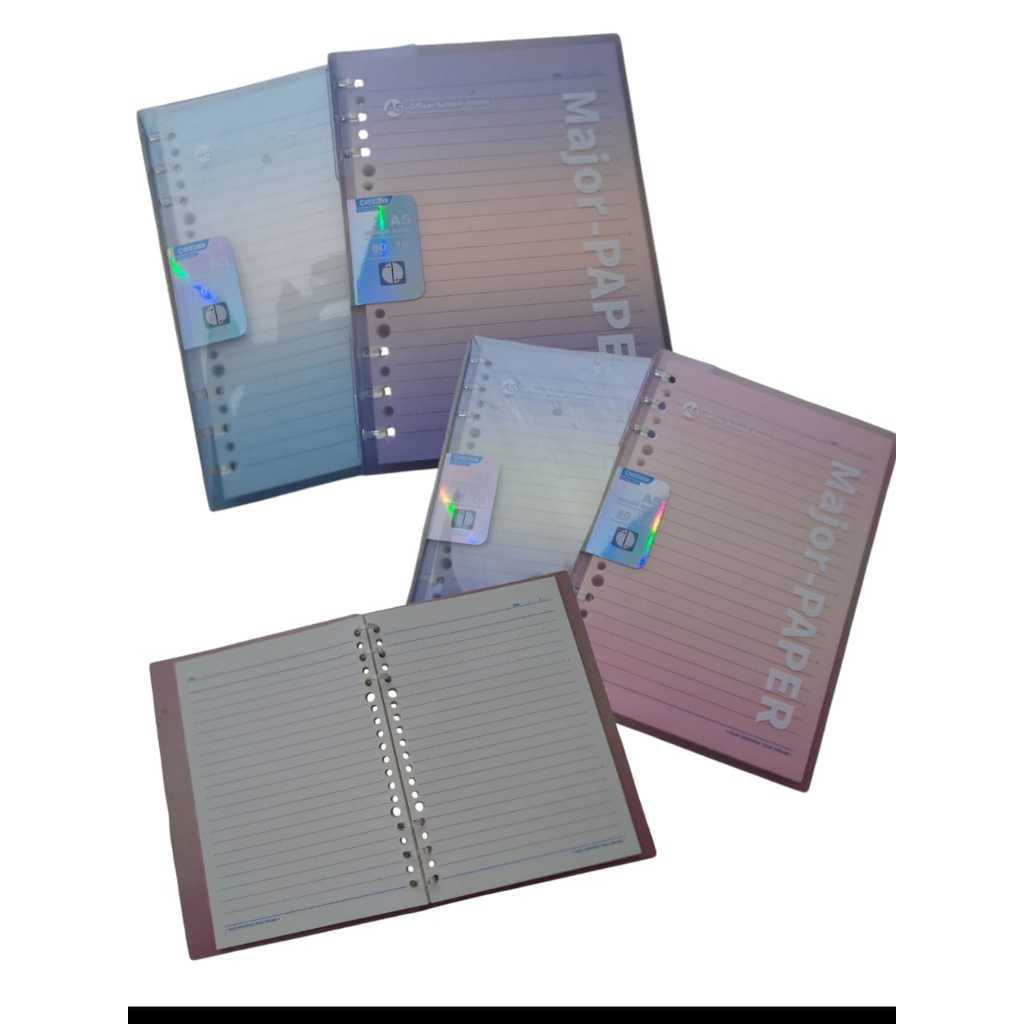 

Binder Book A5 Slim Ring Book Cover Transparan Warna 60 Lembar Buku Spiral Ring 6 Plastik
