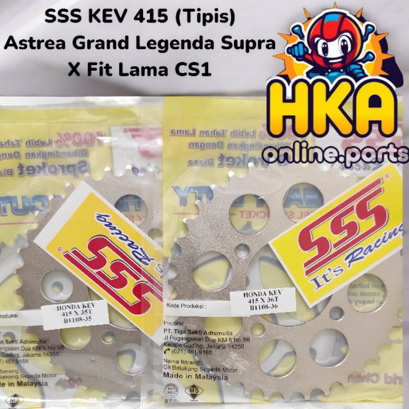 SSS Gear Ger Belakang KEV 415 Astrea Grand Legenda Supra X Fit Lama CS1 Original SSS 33 34 35 36 37 
