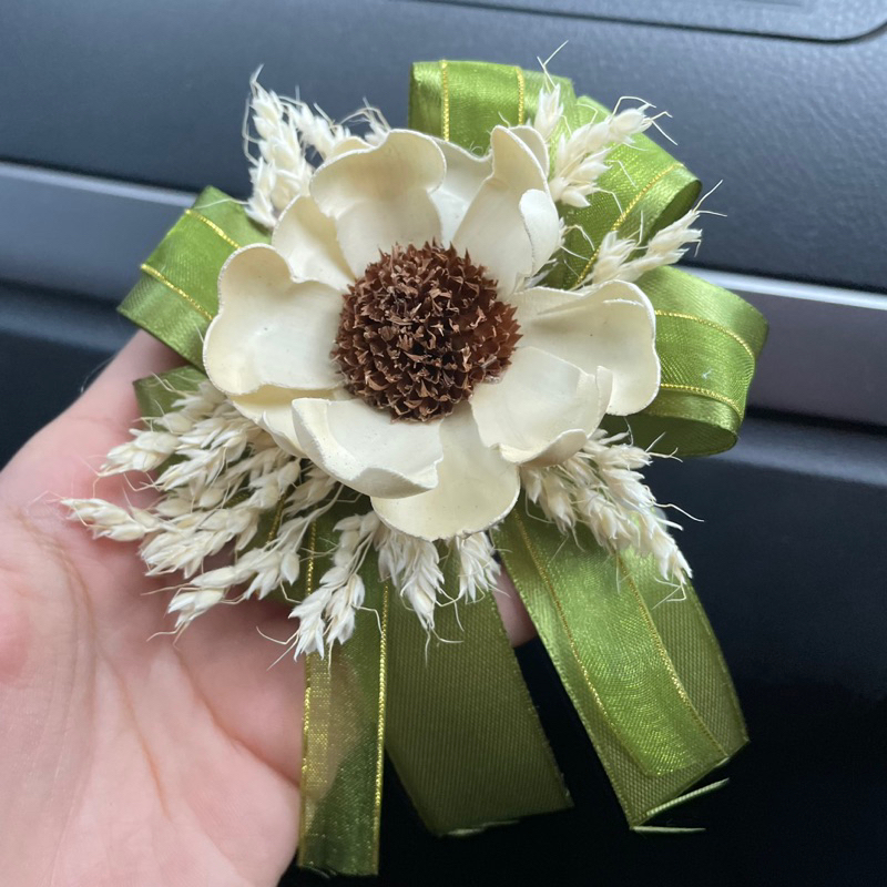 

handmade BUNGA KERING hiasan dekorasi idul fitri dengan pita double layer organza dekorasi estetik vintage