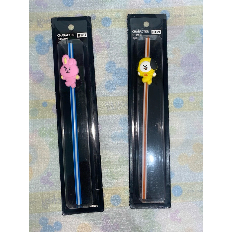 Character Straw Official Sedotan BT21 Chimmy Cooky Jimin Jungkook BTS