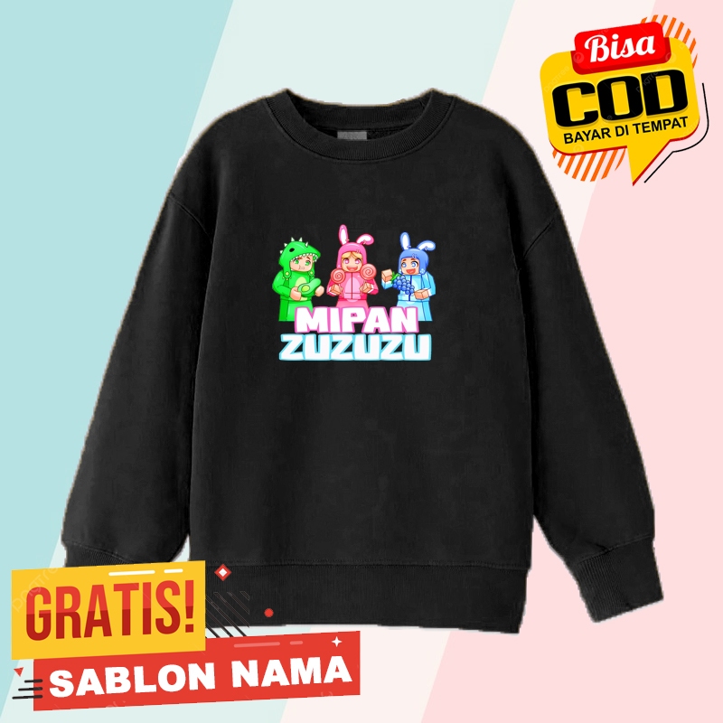 Sweater Anak Anak Akudav Mipan Zuzuzu / Jaket Sweater Anak Laki Laki & Perempuan Custom Nama Akudav 