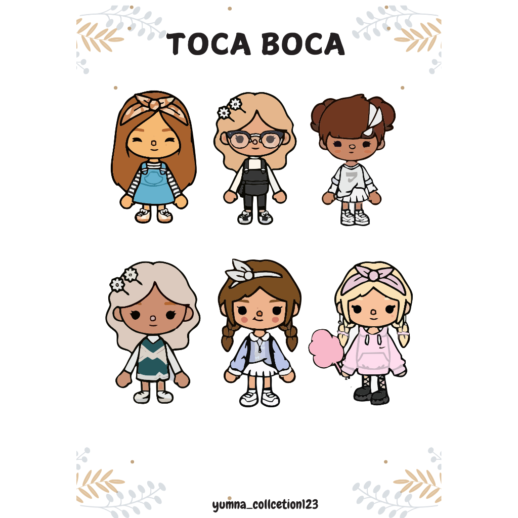 Paper doll Toca Boca character