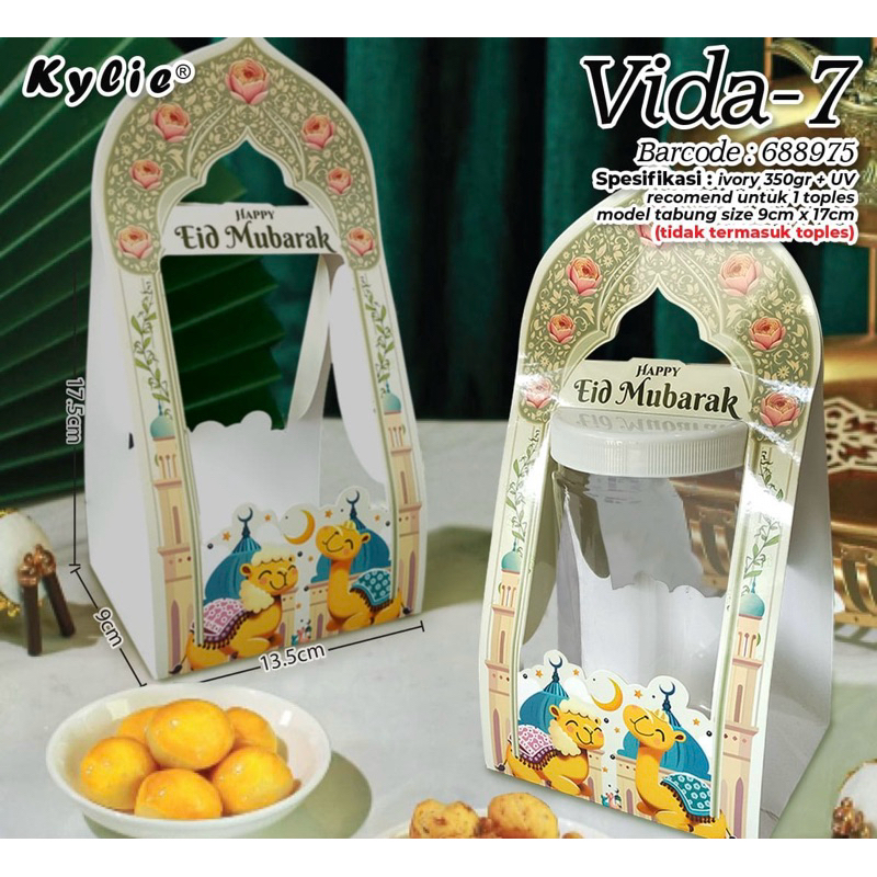 

Vida 7 / 8 - Box Kue Toples Hampers Lebaran Idul Fitri (1pcs) Jar 600ml 1000ml