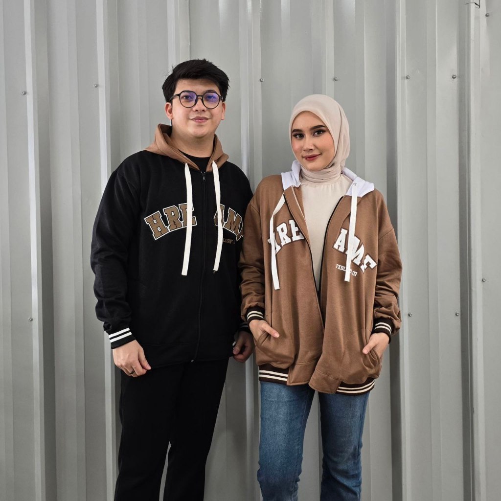 ( isi 2 pcs) Terbaru jaket hoodie HRE AMF HOODIE HITAM DAN COKSU/ Jaket couple pasangan terbaru / Ho