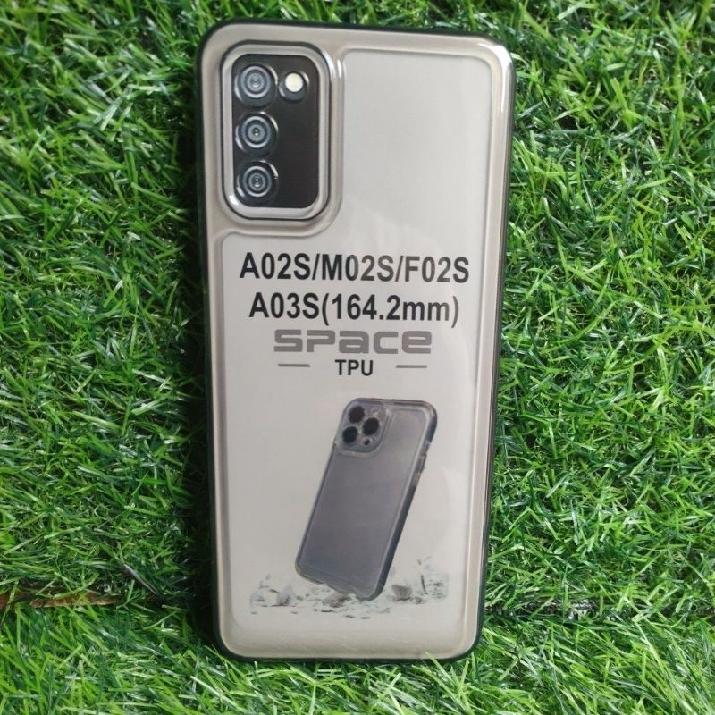 Softcase Casing Samsung A03S A02S Clear Bening Hitam Terasparan