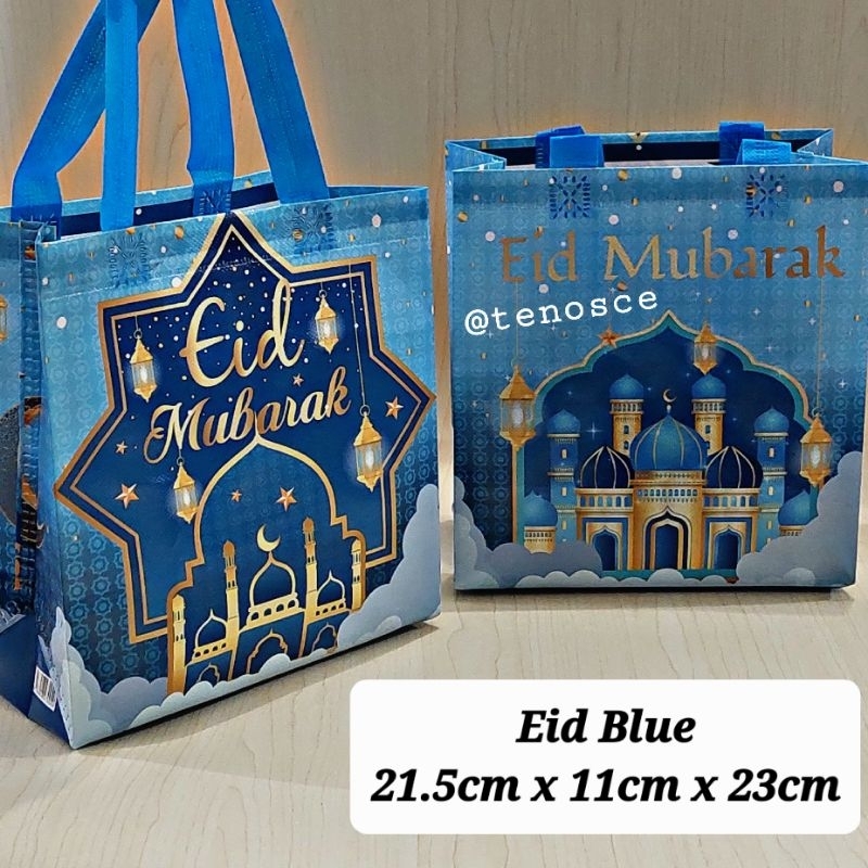

12pcs Tas 21.5cm x 11cm x 23cm Goodie Bag Spunbound Tenteng Jinjing Tahan Air Tebal Eid Mubarak Lebaran Ramadan Parcel Souvenir Hampers Kado Hantaran Toples Kue Kering