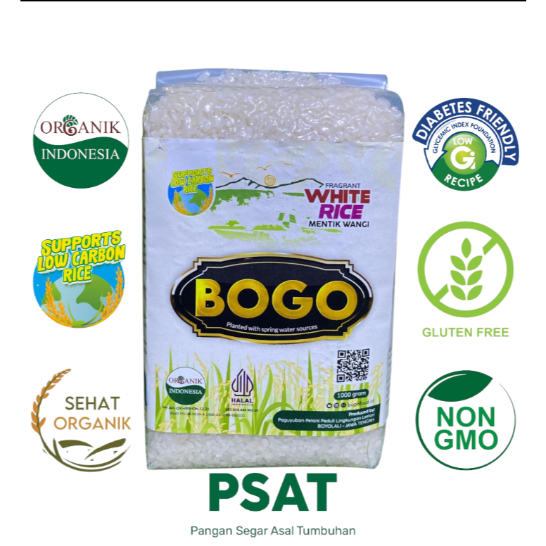 

BERAS MENTHIK WANGI/BERAS ORGANIK BOGO/BERAS SEHAT/BERAS ORGANIK/KEMASAN 1KG VAKUM