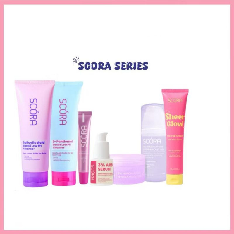 SCORA Skincare Series | Salicylic Acid Cleanser | 5% Niacinamide Gel | 3% Arbutin Serum | Scora faci