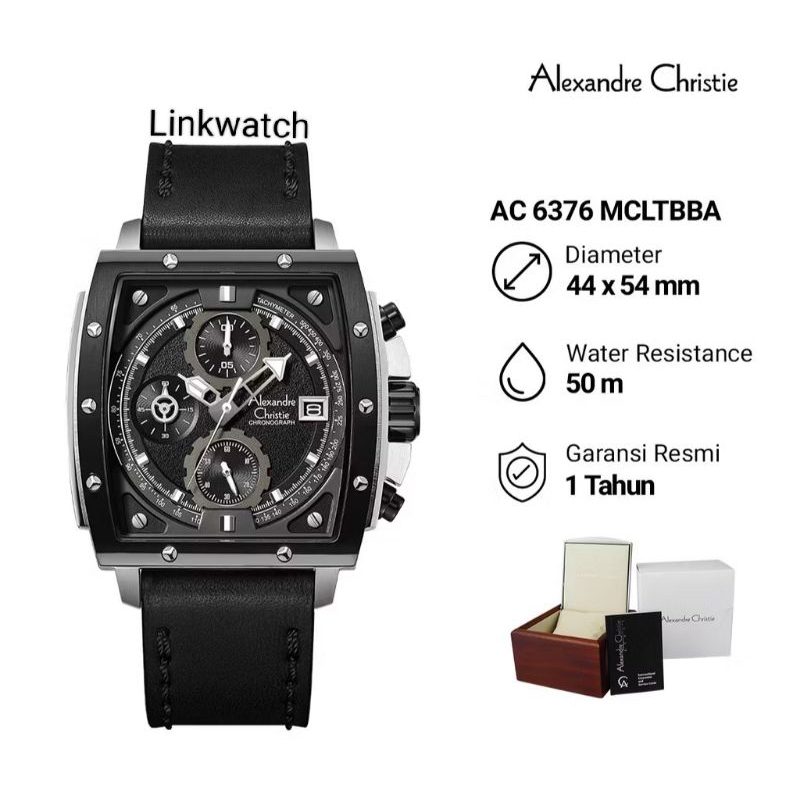 Alexander Christie AC 6376 MCLTBBA Jam Tangan Pria Kulit Chronograph Original Garansi Resmi