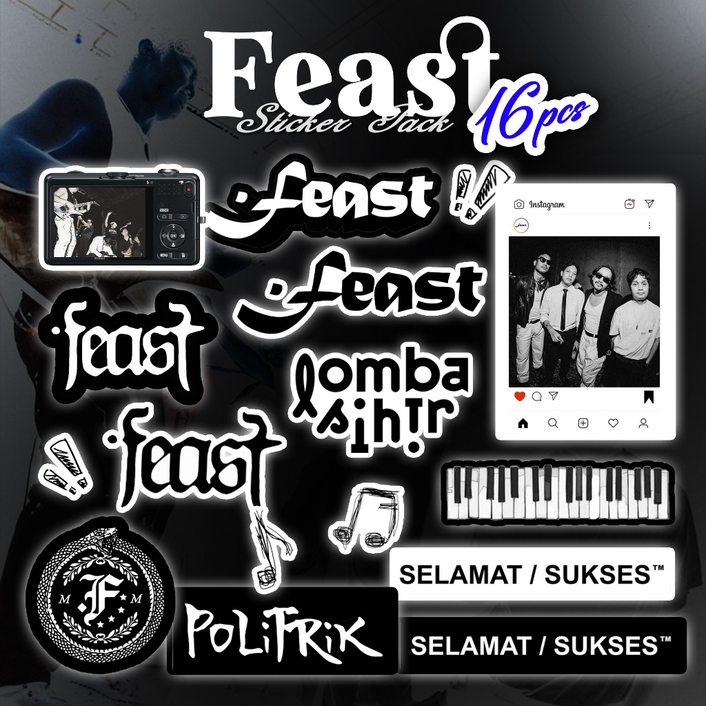 

16pcs FEAST Band Indie Sticker Pack | Stiker Anti Air Anti Luntur