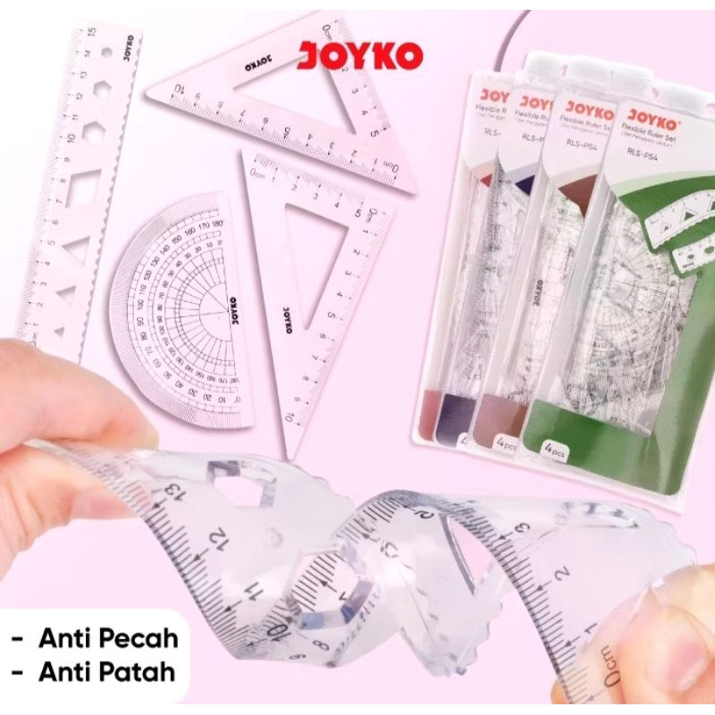 

JOYKO RLSPS4 FLEXIBLE RULER SET PENGGARIS SEGITIGA BUSUR LENTUR