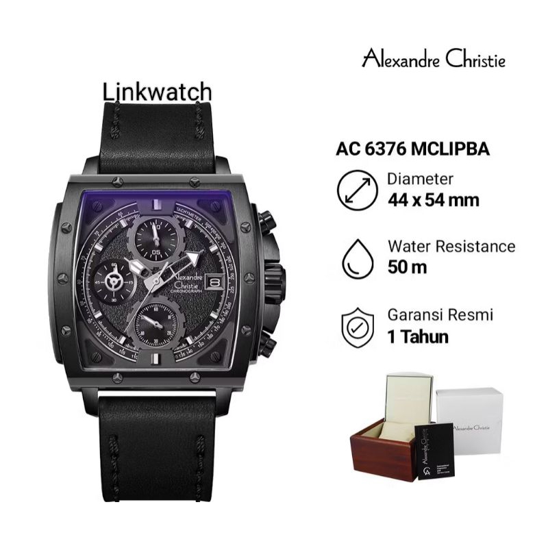 Alexander Christie AC 6376 MCLIPBA Jam Tangan Pria Kulit Chronograph Original Garansi Resmi