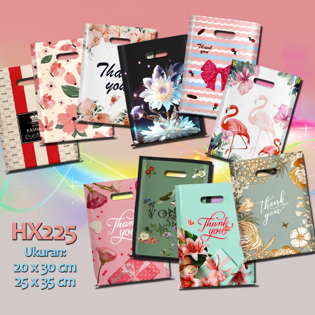 

HX225 [1 paket = 10 pcs] 20x30, 25x35 Kantong Plastik Shopping Goodie Tote Packaging Bag