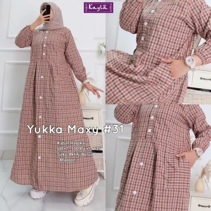 YUKA MAXY #31  GAMIS LEBARAN MOTIP KOTAK