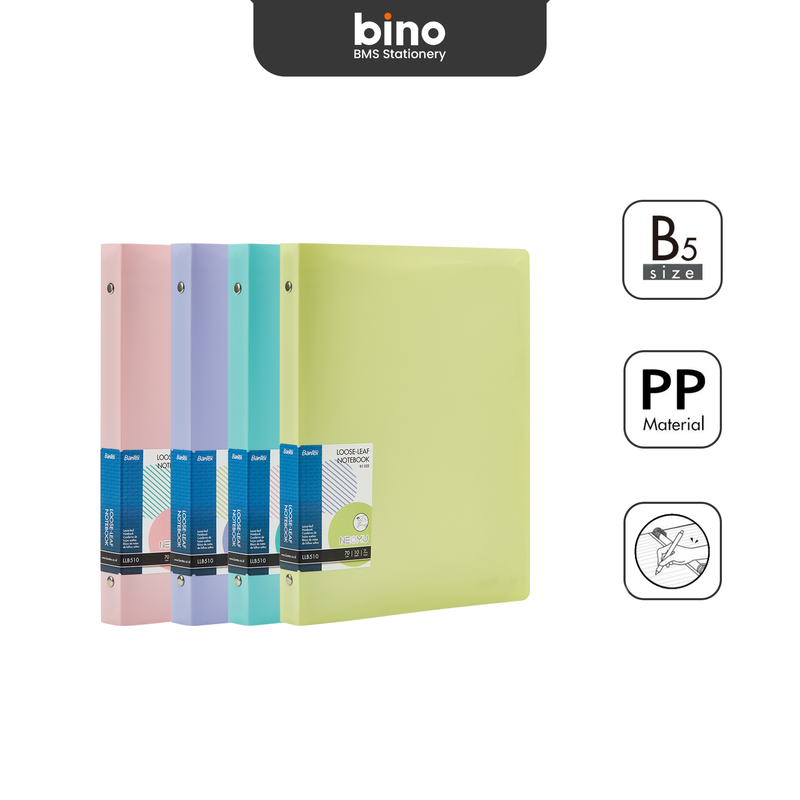 

[BMS Bekasi] Bantex Loose-Leaf Notebook B5 Buku Binder 8 Ring Cover Warna Pastel LLA510