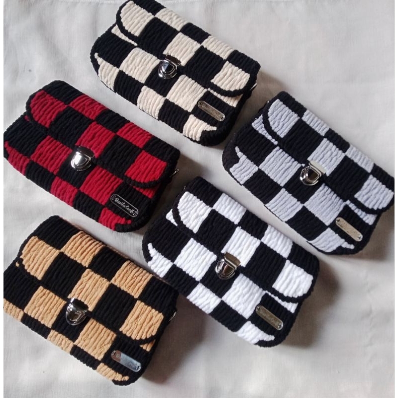 Tas Rajut | Tas Plastik Kanvas | Tas Rajut Handmade | Tas Selempang Wanita | Cn-2