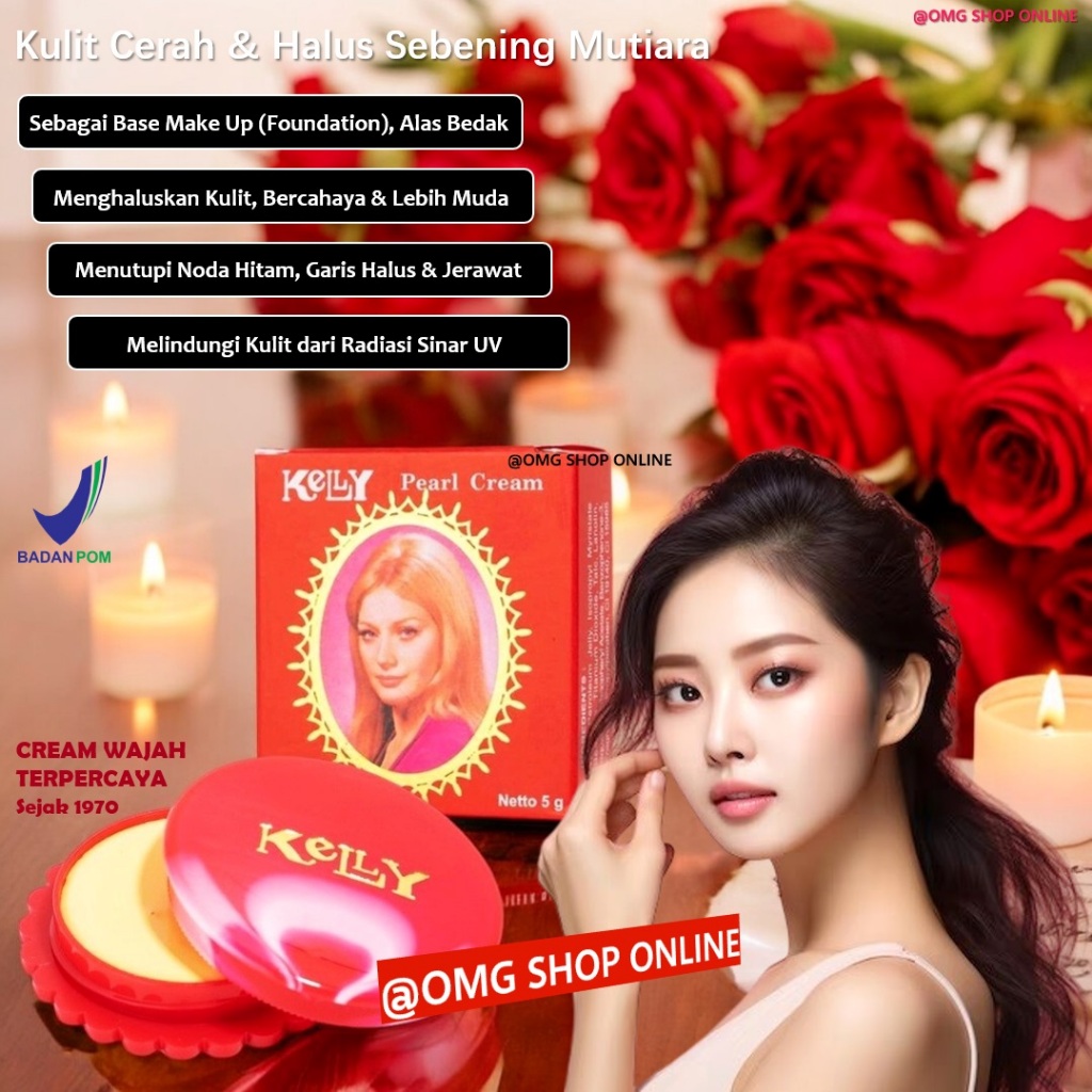 Termurah - Kelly Pearl Cream Wajah Glowing BPOM Terlaris Cream Pemutih Wajah Glowing 5 gr Cream Peng