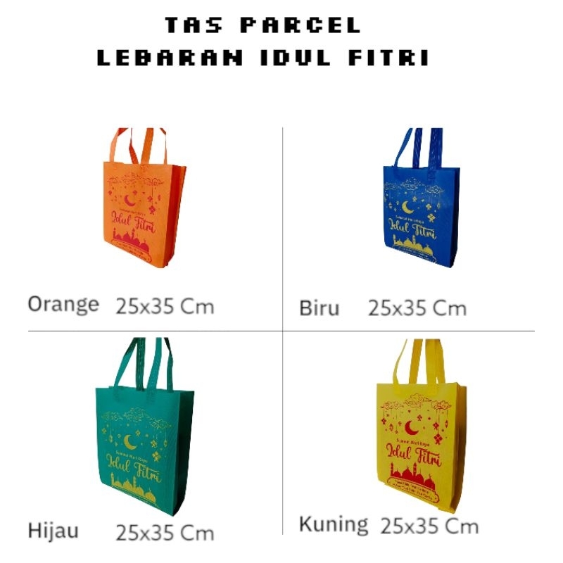 

Tas Lebaran Idul Fitri Sedang 12 Pcs Uk. 25x35 cm, Kain sponbond press