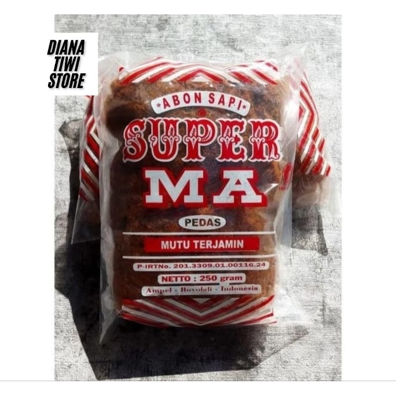 

abon sapi super MA pedas 250 gram abon sapi super MA cap burung