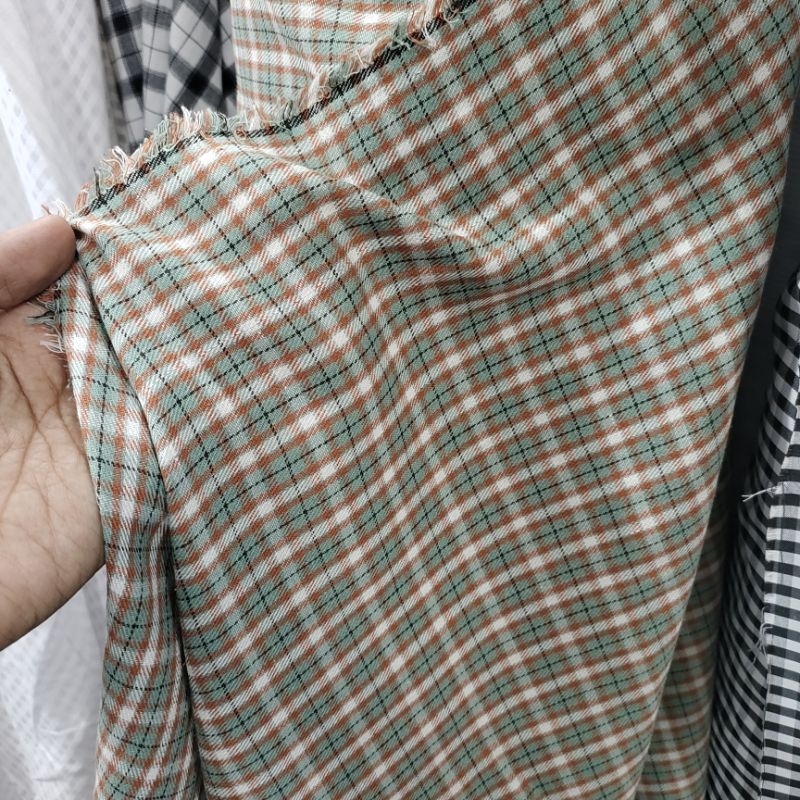 Kain flanel motif kotak - bahan katun flanel premium - kain cotton flanel tr