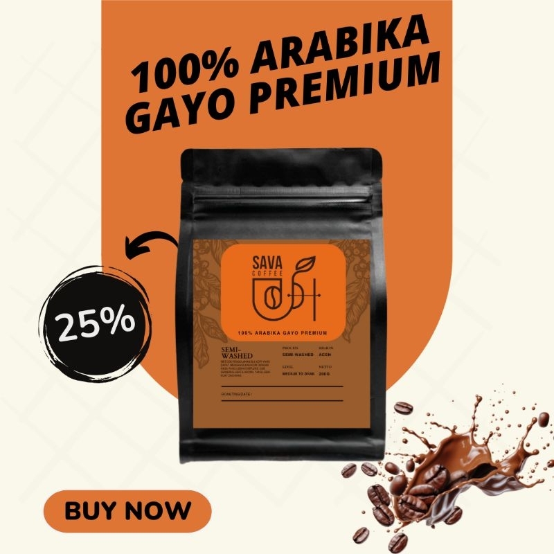 

Kopi Arabika Gayo Premium 100% | Semi-washed 200 gr - Espresso, Bubuk, Natural, Arabika, Susu, Black