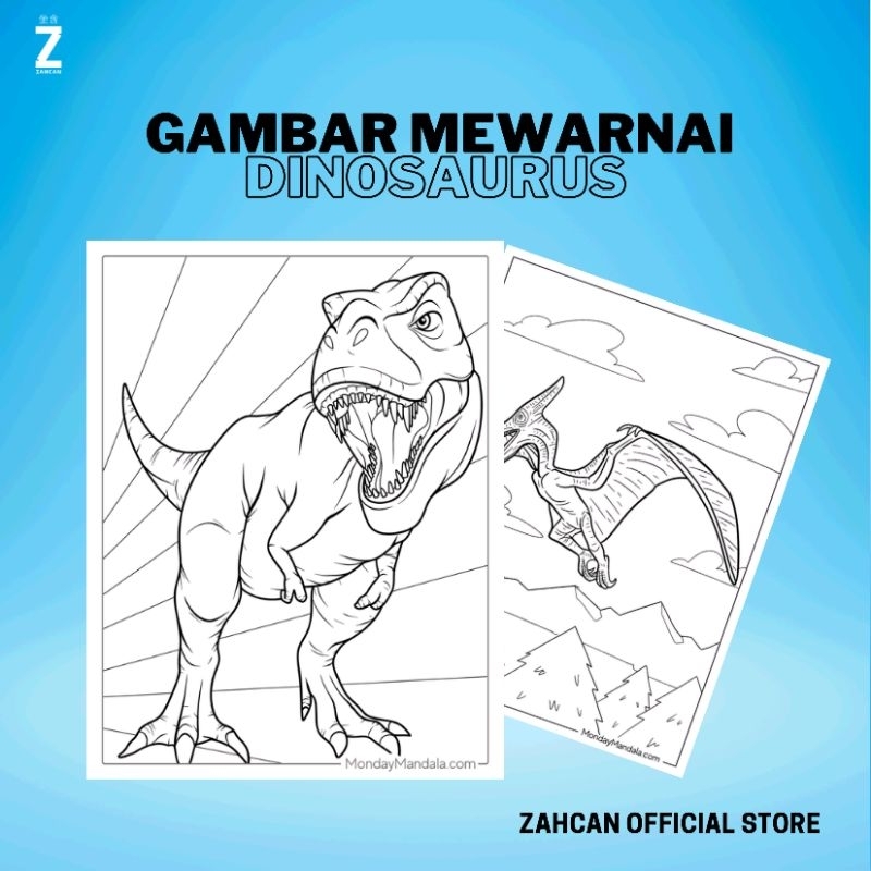

Kertas Gambar Mewarnai A4 [ Dinosaurus ]