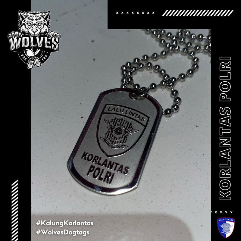 Kalung polantas / Kalung korlantas / kalung logo polantas polri / Dog tag polisi / Kalung polisi / a