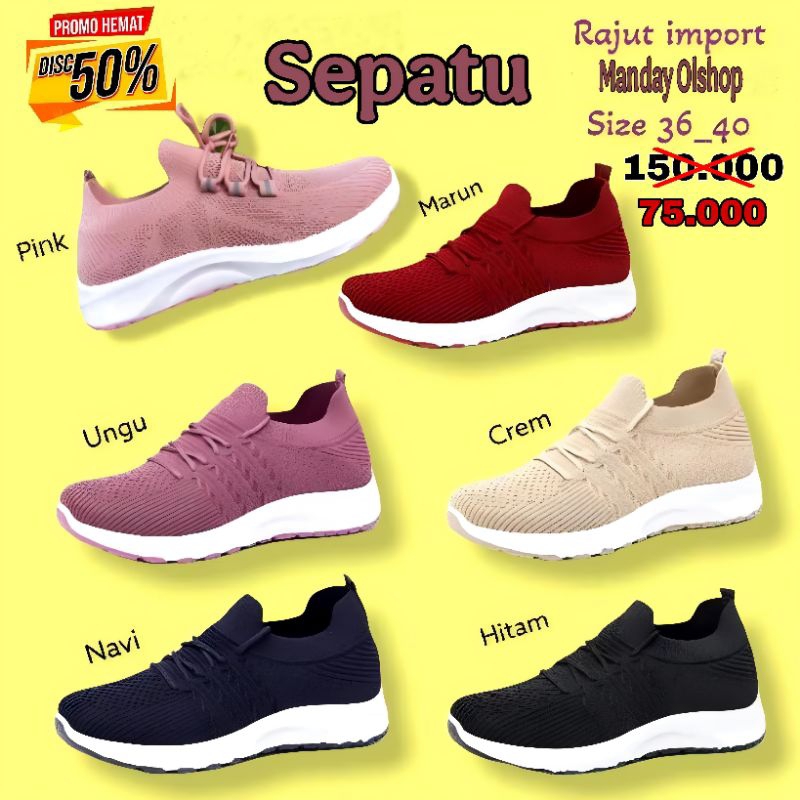 Sepatu Rajut Sport Premium