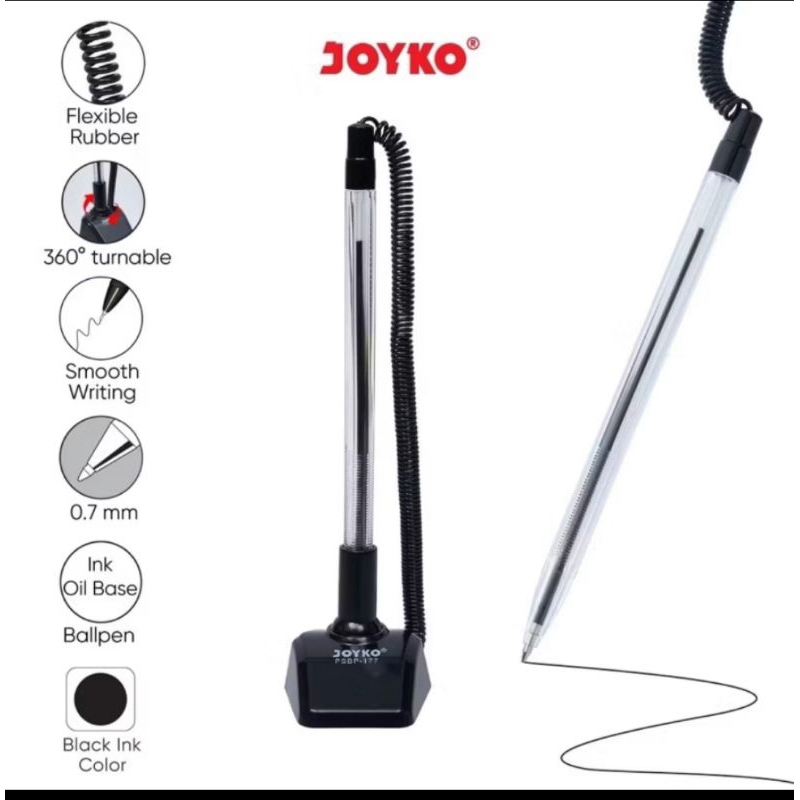 

Pen Stand / Pen Stand Pulpen Pena Joyko PSBP-177 0.7 mm / Pulpen Meja Spiral - Joyko PSBP 177 (Hitam) 1pcs
