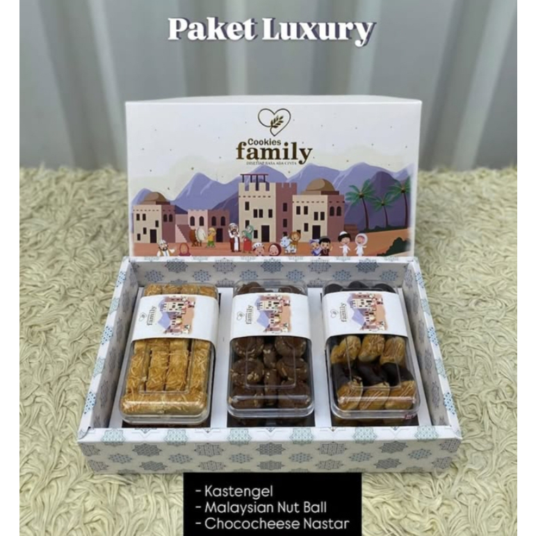 

Paket Parsel Lebaran Hampers Kue Kering Family Luxury isi 3 Toples