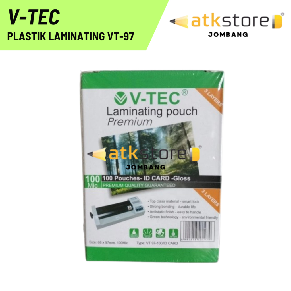 

Plastik Laminating V-TEC Pouch Film VTEC ID Card KTP 100mic 100's