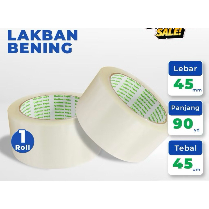 

Lakban Bening 100 Yard 45 mm ECO / Isolasi / Solatip