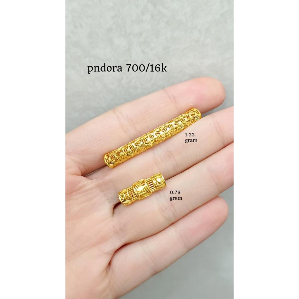 Liontin Tabung Suling Elegant Emas Asli