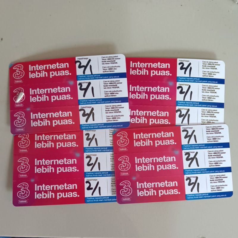 voucher 3 three 2GB /1 hari