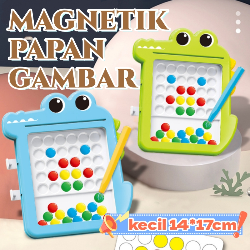 <Cod>Papan Gambar Magnetik Dinosaurus Papan Gambar Magnetik Mainan Edukasi Mainan Anak