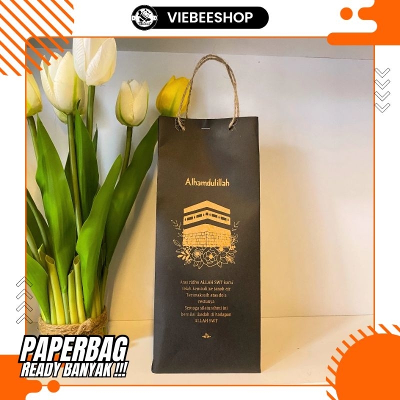 

SOUVENIR HAJI UMROH PAPERBAG MUAT SEMUA MACAM SOUVENIR TERMURAH READY SIAP KIRIM +- 10x10x25
