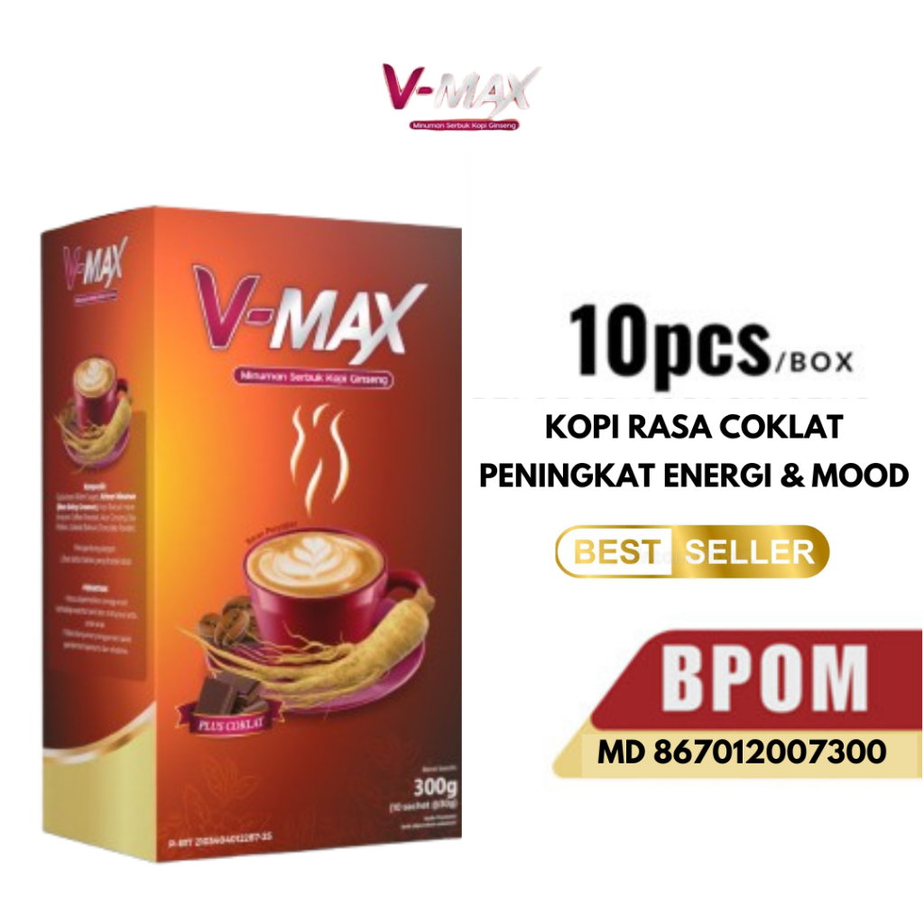

V-max Kopi Nikmat Pilihan Wanita Aktif Energic - Halal & Bpom Kemasan Box 300g