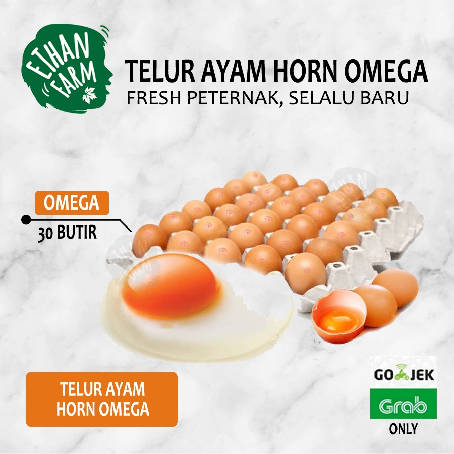 

(per 10 butir)Telur Horn Omega (KURIR INSTAN)