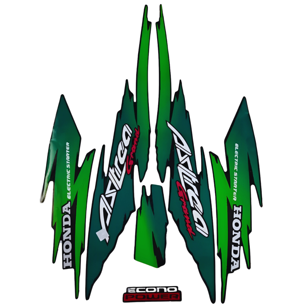 Stiker Striping Honda Astrea Grand 1994 1995 Lis Full Hijau Sticker body motor astrea grand 1995