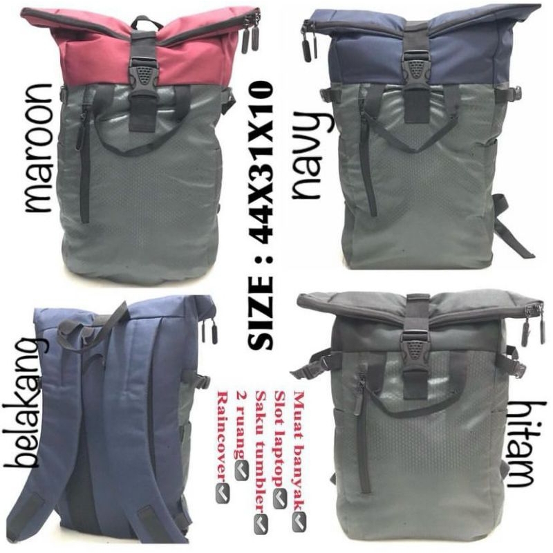 Tas Backpack Ransel Sekolah Tas Distro 1 VS Hitam Navy Maroon Muat Banyak