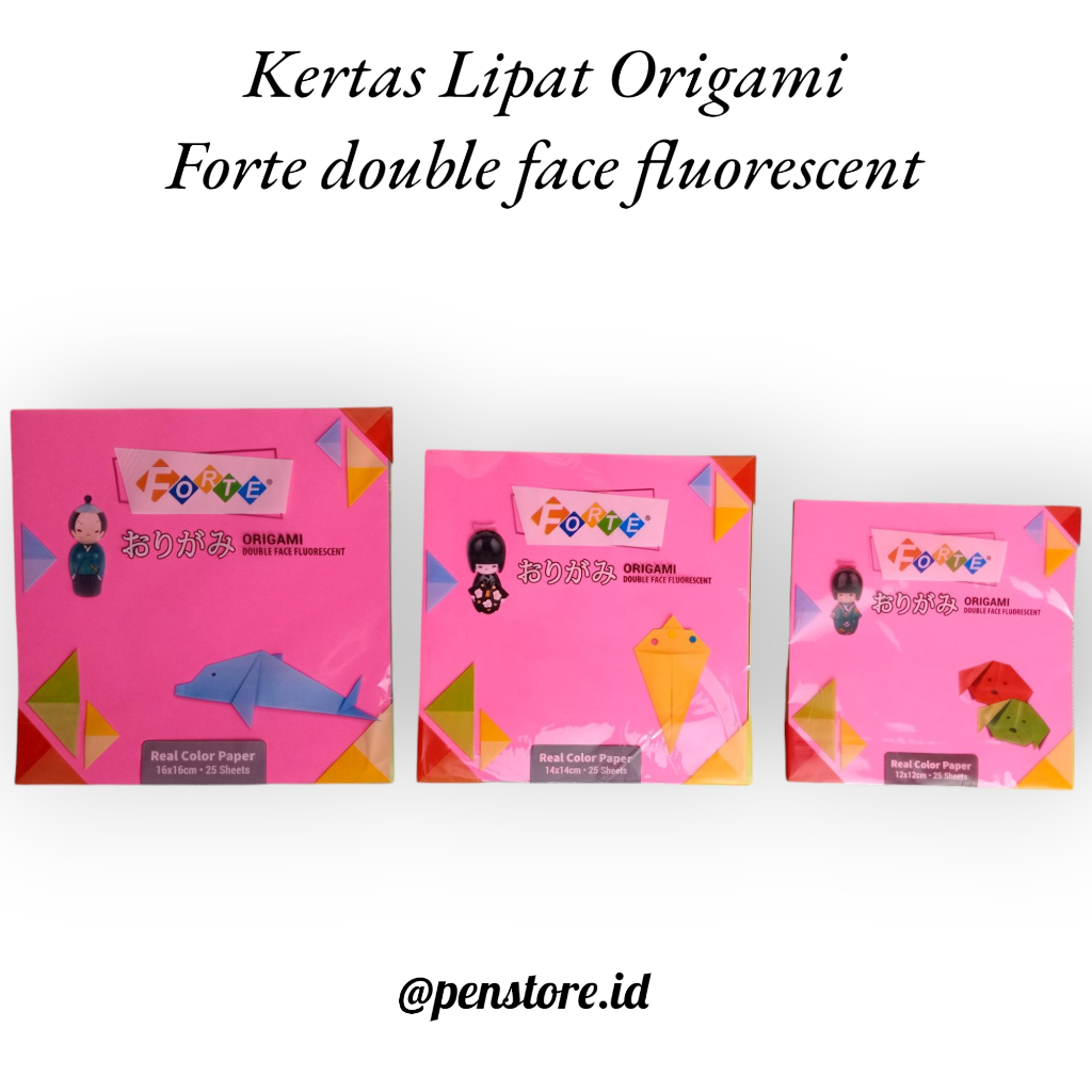 

(Pack) Kertas Lipat Origami Forte Double face Fluorescent Toys